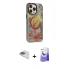 MARSİLYAN™- iPhone 13 Pro Max Kılıf Siluet Modern Koleksiyonu - Siyah Bilvis 5in1 5D Magic Hayalet Cam Ekran Koruyucu + Pers Alüminyum Kamera Lens - GD