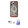 MARSİLYAN™- iPhone 13 Pro Max Kılıf Siluet Modern Koleksiyonu - Siyah Bilvis 5in1 5D Magic Hayalet Cam Ekran Koruyucu + Pers Alüminyum Kamera Lens - GI