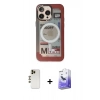 MARSİLYAN™- iPhone 13 Pro Max Kılıf Siluet Modern Koleksiyonu - Siyah Bilvis 5in1 5D Magic Hayalet Cam Ekran Koruyucu + Shine Kamera Lens - GD