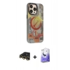 MARSİLYAN™- iPhone 13 Pro Max Kılıf Siluet Modern Koleksiyonu - Siyah Bilvis 5in1 5D Magic Hayalet Cam Ekran Koruyucu + Raze Metal Kamera Lens - GD