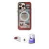 MARSİLYAN™- iPhone 13 Pro Max Kılıf Siluet Modern Koleksiyonu - Siyah Bilvis 5in1 5D Magic Hayalet Cam Ekran Koruyucu + Pers Alüminyum Kamera Lens - KI