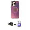 MARSİLYAN™- iPhone 13 Pro Max Kılıf Siluet Modern Koleksiyonu - Siyah Bilvis 5in1 5D Magic Hayalet Cam Ekran Koruyucu + Raze Metal Kamera Lens - GD