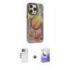 MARSİLYAN™- iPhone 13 Pro Max Kılıf Siluet Modern Koleksiyonu - Siyah Bilvis 5in1 5D Magic Hayalet Cam Ekran Koruyucu + Shine Kamera Lens - GD