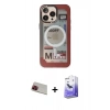 MARSİLYAN™- iPhone 13 Pro Max Kılıf Siluet Modern Koleksiyonu - Siyah Bilvis 5in1 5D Magic Hayalet Cam Ekran Koruyucu + Rainbow Kamera Lens Koruma Cam - KI