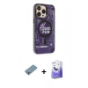 MARSİLYAN™- iPhone 13 Pro Max Kılıf Siluet Modern Koleksiyonu - Siyah Bilvis 5in1 5D Magic Hayalet Cam Ekran Koruyucu + Shine Kamera Lens Koruma Cam - GI