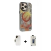 MARSİLYAN™- iPhone 13 Pro Max Kılıf Siluet Modern Koleksiyonu - Siyah Bilvis Hayalet Cam Ekran Koruyucu + Shine Kamera Lens - GD