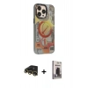 MARSİLYAN™- iPhone 13 Pro Max Kılıf Siluet Modern Koleksiyonu - Siyah Bilvis Hayalet Cam Ekran Koruyucu + Raze Metal Kamera Lens - GD