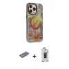 MARSİLYAN™- iPhone 13 Pro Max Kılıf Siluet Modern Koleksiyonu - Siyah Bilvis Hayalet Cam Ekran Koruyucu + Renkli Kamera Lens Koruma Cam - YL