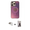 MARSİLYAN™- iPhone 13 Pro Max Kılıf Siluet Modern Koleksiyonu - Siyah Bilvis Hayalet Cam Ekran Koruyucu + Pers Alüminyum Kamera Lens - GD