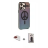 MARSİLYAN™- iPhone 13 Pro Max Kılıf Siluet Modern Koleksiyonu - Siyah Bilvis Hayalet Cam Ekran Koruyucu + Pers Alüminyum Kamera Lens - KI