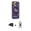 MARSİLYAN™- iPhone 13 Pro Max Kılıf Siluet Modern Koleksiyonu - Siyah Bilvis Hayalet Cam Ekran Koruyucu + Raze Metal Kamera Lens - GD