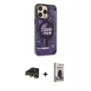 MARSİLYAN™- iPhone 13 Pro Max Kılıf Siluet Modern Koleksiyonu - Siyah Bilvis Hayalet Cam Ekran Koruyucu + Raze Metal Kamera Lens - GD