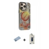 MARSİLYAN™- iPhone 13 Pro Max Kılıf Siluet Modern Koleksiyonu - Siyah Bilvis Hayalet Cam Ekran Koruyucu + Mavi Shine Kamera Lens Koruma Cam