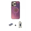MARSİLYAN™- iPhone 13 Pro Max Kılıf Siluet Modern Koleksiyonu - Siyah Bilvis Hayalet Cam Ekran Koruyucu + Renkli Kamera Lens Koruma Cam - SI