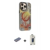 MARSİLYAN™- iPhone 13 Pro Max Kılıf Siluet Modern Koleksiyonu - Siyah Bilvis Hayalet Cam Ekran Koruyucu + Renkli Kamera Lens Koruma Cam - PE
