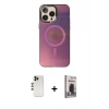 MARSİLYAN™- iPhone 13 Pro Max Kılıf Siluet Modern Koleksiyonu - Siyah Bilvis Hayalet Cam Ekran Koruyucu + Shine Kamera Lens - GD