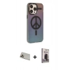 MARSİLYAN™- iPhone 13 Pro Max Kılıf Siluet Modern Koleksiyonu - Siyah Bilvis Hayalet Cam Ekran Koruyucu + Rainbow Kamera Lens Koruma Cam - REGD