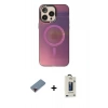 MARSİLYAN™- iPhone 13 Pro Max Kılıf Siluet Modern Koleksiyonu - Siyah Bilvis Hayalet Cam Ekran Koruyucu + Kırmızı Metal Kamera Lens Koruma Cam