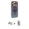 MARSİLYAN™- iPhone 13 Pro Max Kılıf Siluet Modern Koleksiyonu - Siyah Joko 5D Cam + Rainbow Kamera Lens Koruma Cam - BZ