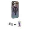 MARSİLYAN™- iPhone 13 Pro Max Kılıf Siluet Modern Koleksiyonu - Siyah Joko 5D Cam + Rainbow Kamera Lens Koruma Cam - MI