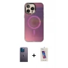 MARSİLYAN™- iPhone 13 Pro Max Kılıf Siluet Modern Koleksiyonu - Siyah Joko 5D Cam + Neon Fosforlu Kamera Lens - MI