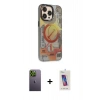 MARSİLYAN™- iPhone 13 Pro Max Kılıf Siluet Modern Koleksiyonu - Siyah Joko 5D Cam + Neon Fosforlu Kamera Lens - YL