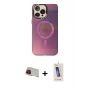 MARSİLYAN™- iPhone 13 Pro Max Kılıf Siluet Modern Koleksiyonu - Siyah Joko 5D Cam + Rainbow Kamera Lens Koruma Cam - KI