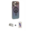 MARSİLYAN™- iPhone 13 Pro Max Kılıf Siluet Modern Koleksiyonu - Siyah Joko 5D Cam + Rainbow Kamera Lens Koruma Cam - REGD