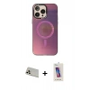 MARSİLYAN™- iPhone 13 Pro Max Kılıf Siluet Modern Koleksiyonu - Siyah Joko 5D Cam + Rainbow Kamera Lens Koruma Cam - REGD