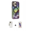 MARSİLYAN™- iPhone 13 Pro Max Kılıf Siluet Modern Koleksiyonu - Siyah Joko 5D Cam + Shine Kamera Lens - GD