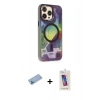 MARSİLYAN™- iPhone 13 Pro Max Kılıf Siluet Modern Koleksiyonu - Siyah Joko 5D Cam + Shine Kamera Lens Koruma Cam - MI