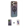 MARSİLYAN™- iPhone 13 Pro Max Kılıf Siluet Modern Koleksiyonu - Siyah Joko 5D Cam + Neon Fosforlu Kamera Lens - YL