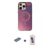MARSİLYAN™- iPhone 13 Pro Max Kılıf Siluet Modern Koleksiyonu - Siyah Joko 5D Cam + Yeşil Renkli Kamera Lens Koruma Cam