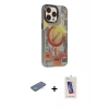 MARSİLYAN™- iPhone 13 Pro Max Kılıf Siluet Modern Koleksiyonu - Siyah Joko 5D Cam + Yeşil Renkli Kamera Lens Koruma Cam