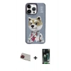 MARSİLYAN™- iPhone 13 Pro Max Kılıf Siluet Modern Özel Seri - Şeffaf 360 Full Body Arka Koruyucu + Rainbow Kamera Lens Koruma Cam - KI