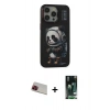 MARSİLYAN™- iPhone 13 Pro Max Kılıf Siluet Modern Özel Seri - Şeffaf 360 Full Body Arka Koruyucu + Rainbow Kamera Lens Koruma Cam - KI