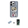 MARSİLYAN™- iPhone 13 Pro Max Kılıf Siluet Modern Özel Seri - Şeffaf 360 Full Body Arka Koruyucu + Shine Kamera Lens Koruma Cam - MI