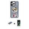 MARSİLYAN™- iPhone 13 Pro Max Kılıf Siluet Modern Özel Seri - Şeffaf 360 Full Body Arka Koruyucu + Renkli Kamera Lens Koruma Cam - PE