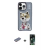 MARSİLYAN™- iPhone 13 Pro Max Kılıf Siluet Modern Özel Seri - Şeffaf 360 Full Body Arka Koruyucu + Renkli Kamera Lens Koruma Cam - SI