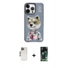 MARSİLYAN™- iPhone 13 Pro Max Kılıf Siluet Modern Özel Seri - Şeffaf 360 Full Body Arka Koruyucu + Shine Kamera Lens - GD