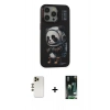 MARSİLYAN™- iPhone 13 Pro Max Kılıf Siluet Modern Özel Seri - Şeffaf 360 Full Body Arka Koruyucu + Shine Kamera Lens - GD