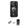 MARSİLYAN™- iPhone 13 Pro Max Kılıf Siluet Modern Özel Seri - Şeffaf 360 Full Body Arka Koruyucu + Shine Kamera Lens Koruma Cam - GI
