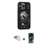 MARSİLYAN™- iPhone 13 Pro Max Kılıf Siluet Modern Özel Seri - Şeffaf 360 Full Body Arka Koruyucu + Pers Alüminyum Kamera Lens - SABE
