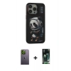 MARSİLYAN™- iPhone 13 Pro Max Kılıf Siluet Modern Özel Seri - Şeffaf 360 Full Body Arka Koruyucu + Neon Fosforlu Kamera Lens - YL