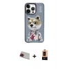 MARSİLYAN™- iPhone 13 Pro Max Kılıf Siluet Modern Özel Seri - Şeffaf Maxco Cam Ekran Koruyucu + Rainbow Kamera Lens Koruma Cam - KI