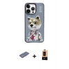 MARSİLYAN™- iPhone 13 Pro Max Kılıf Siluet Modern Özel Seri - Şeffaf Maxco Cam Ekran Koruyucu + Renkli Kamera Lens Koruma Cam - MI