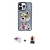 MARSİLYAN™- iPhone 13 Pro Max Kılıf Siluet Modern Özel Seri - Şeffaf Maxco Cam Ekran Koruyucu + Pers Alüminyum Kamera Lens - GI