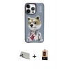 MARSİLYAN™- iPhone 13 Pro Max Kılıf Siluet Modern Özel Seri - Şeffaf Maxco Cam Ekran Koruyucu + Rainbow Kamera Lens Koruma Cam - BZ