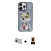 MARSİLYAN™- iPhone 13 Pro Max Kılıf Siluet Modern Özel Seri - Şeffaf Maxco Cam Ekran Koruyucu + Rainbow Kamera Lens Koruma Cam - REGD