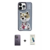 MARSİLYAN™- iPhone 13 Pro Max Kılıf Siluet Modern Özel Seri - Şeffaf Pasifik Cam Ekran Koruyucu + Beyaz Neon Fosforlu Kamera Lens